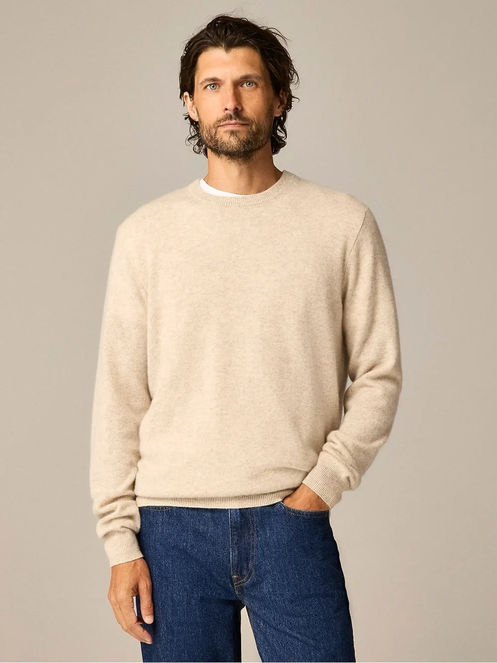 J. CREW Marled cashmere-linen blend sweater in Ecru Size‎ XL NWT $158 CJ375